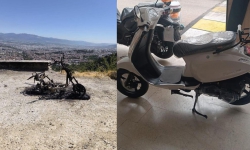 Sıfır aldığı motosikleti bu halde bulundu!