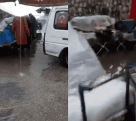 Yağmur pazarcı esnafını vurdu