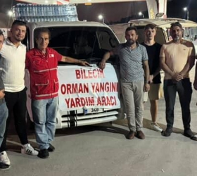Araçlarını Su Kolileriyle Doldurup Yangın Alanına Gittiler