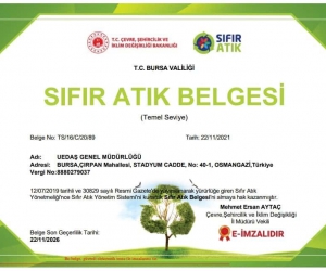 UEDAŞ, çevre ile dostluğunu belgelendirdi