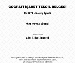 Ağrı Yaprak Döneri ve Haşıl Yemeği coğrafi işaret olarak tescillendi