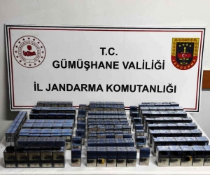 Gümüşhane’de jandarma ekiplerinin yaptığı operasyonda çok sayıda kaçak tütün ürünü ele geçirildi