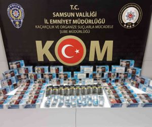 Samsun’da kaçak makaron, TAPDK bandrolü ve boş sigara paketleri ele geçirildi