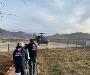 Kalp hastası vatandaşın yardımına jandarma helikopteri yetişti
