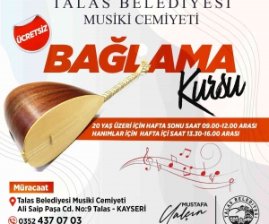 Talas Musiki Cemiyeti’nde bağlama kursu