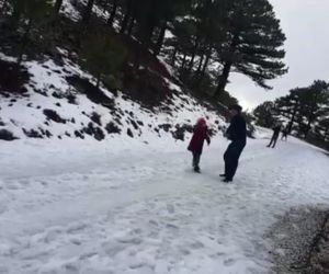 Köyceğiz’de Yayla Mahallesi - Beyağaç yolu buzlanma nedeniyle ulaşıma kapatıldı