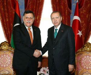 Cumhurbaşkanı Erdoğan, Libya Başkanlık Konseyi Başkanı El Sarrac’ı kabul etti