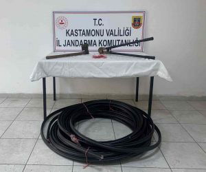Kastamonu’da kablo çalan üç hırsız, tutuklandı