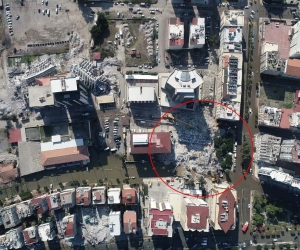6 kişinin canlı çıkarıldığı Arzu Apartmanı’nın dron görüntüsü