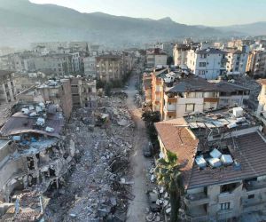 Depremin 9. günü Hatay’daki yıkım havadan çekilen görüntülere yansıdı