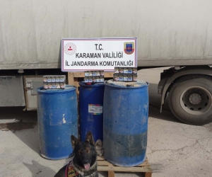 Karaman’da durdurulan tırda kaçak sigara ve mazot ele geçirildi