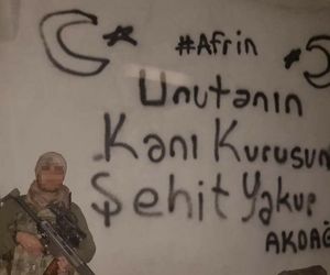 Mehmetçik Afrin’de Şehit Yakup Akdağ’ı unutmadı
