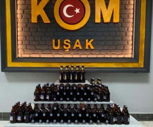Uşak’ta 159 şişe kaçak alkol ele geçirildi