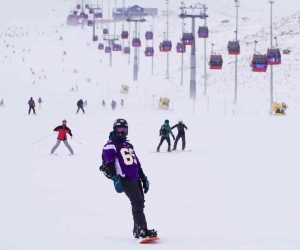 Erciyes’te baharda kayak heyecanı