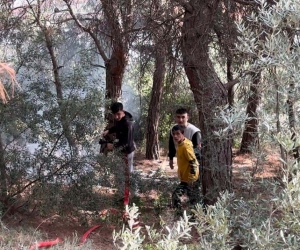 Kuşadası’nda okul öğrencilerinin yangınla imtihanı