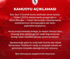 Samsunspor’dan ’taraftar yasağı’ açıklaması