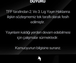 TFF, Fuchs Sports ile olan 2. ve 3. Lig yayın haklarına ilişkin sözleşmeyi feshetti