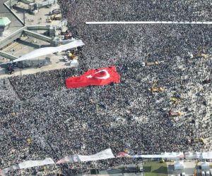 AK Parti Büyük İstanbul Miting alanı havadan böyle görüntülendi