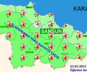 Samsun’da metrekareye 41,6 kilo yağış düştü