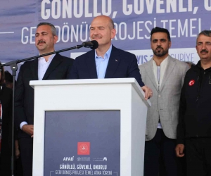 Bakan Soylu, Cerablus’ta ‘Güvenli Gönüllü Onurlu Geri Dönüş Projesi’nin temel atma törenine katıldı
