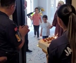 Jandarmadan şehit çocuğuna sürpriz doğum günü