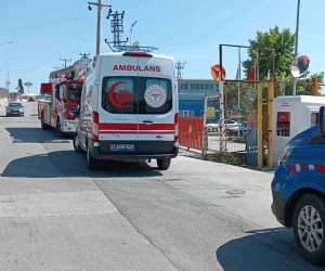 Kauçuk fabrikasında yangın çıktı, işçiler müdahale etti