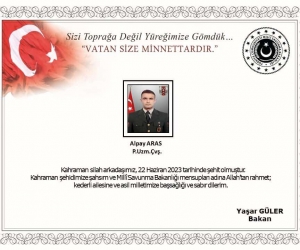Taciz atışı sonucunda yaralanan Piyade Uzman Çavuş Alpay Aras, tedavi gördüğü hastanede şehit oldu