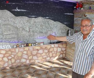 Köy muhtarı, Amasya’nın siluetini evinin duvarına yaptırdı
