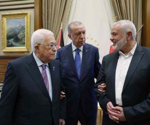 Cumhurbaşkanı Erdoğan, Filistin Devlet Başkanı Abbas ve Haniye ile görüştü
