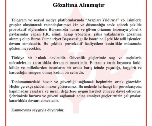 Bursada provokasyona gözaltı