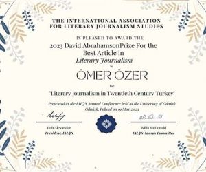 Prof. Dr. Ömer Özer ‘20. Yüzyıl Türkiye’sinde Edebi Gazetecilik’ başlıklı makalesiyle uluslararası bir başarıya imza attı