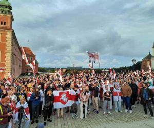 Polonya’daki Belarus vatandaşlarından cumhurbaşkanlığı seçimlerinin yıl dönümünde protesto