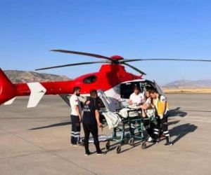 Şırnak’ta helikopter ambulans kanser hastası için havalandı