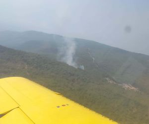 Menderes’teki orman yangınına havadan ve karadan müdahale