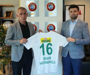 Bursaspor Başkanı Enes Çelik, TFF Başkanı İbrahim Hacıosmanoğlunu ziyaret etti