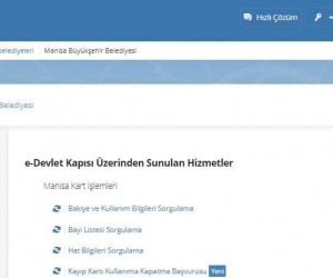 Manisa Kart’ın e-Devlet hizmetlerine bir yenisi daha eklendi