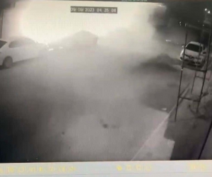 Tekstil dükkanındaki patlama anı kamerada