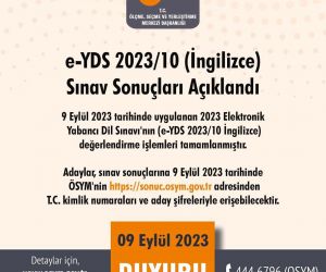 e-YDS 2023/10 sonuçları açıklandı