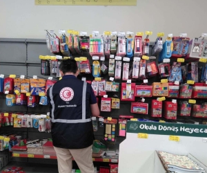 Kırtasiyelerde etiket denetimi yapıldı
