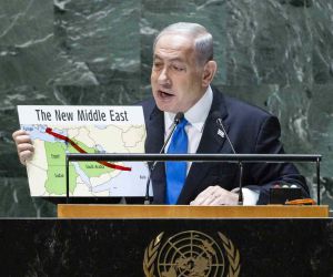 İsrail Başbakanı Netanyahu’dan BM’de Filistin’siz harita