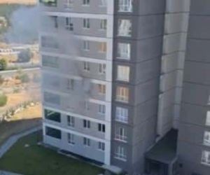 14 katlı apartmanda çıkan yangın paniğe neden oldu