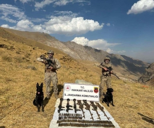 Şemdinli kırsalında 2 sığınakta silah ve mühimmat ele geçirildi