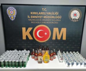 Kırklareli’nde kaçakçılık operasyonu: Şişe şişe kaçak içki ele geçirildi