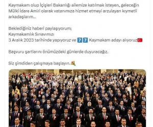 İçişleri Bakanı Yerlikaya, 77 kaymakam adayı alınacağını duyurdu