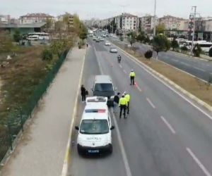Kırklareli’nde kırmızı ışık ihlali dron ile tespit edildi: Sürücülere ceza yağdı