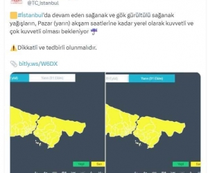 İstanbul Valiliğinden sarı kodlu uyarı