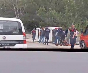 Kontrolden çıkan otomobil takla attı