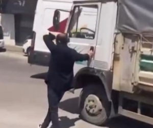 Çaldığı kamyonla kaza yapan kadın suçüstü yakalandı