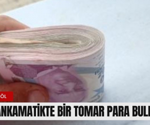 İnegöl’de bankamatikte bir tomar para buldu
