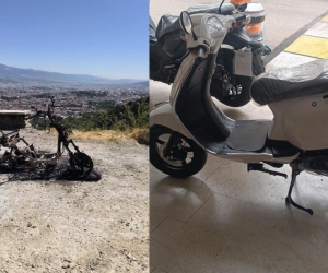 Sıfır aldığı motosikleti bu halde bulundu!